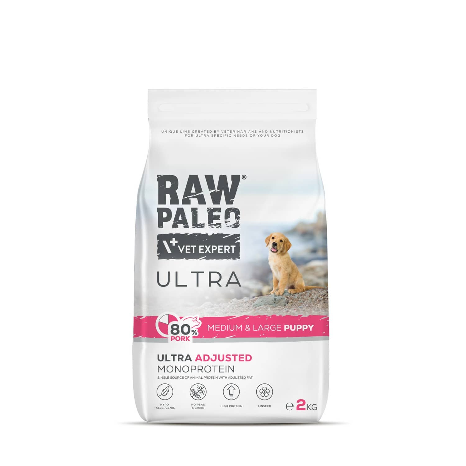 RAW PALEO ULTRA PUPPY M/L PORK sausā barība kucēniem Cūkgaļa 2kg